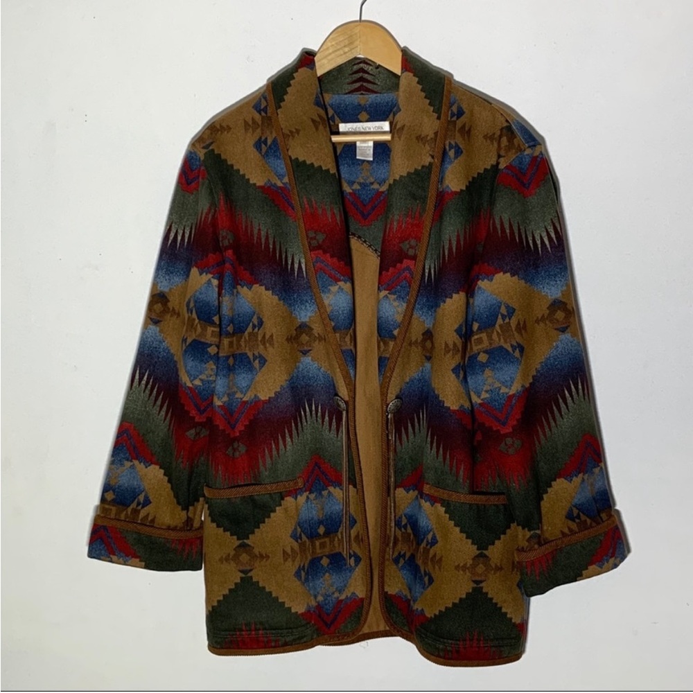 Vintage Navajo Inspired Print Open
Blazer Jacket